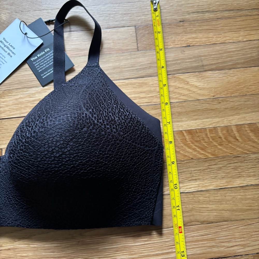 Knix Lace WingWoman's Contour Bra Black Wireless Soft Lace Size 7 NWT XL Goth - Picture 7 of 10